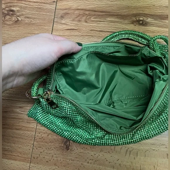 Green rhinestone handbag - Picture 4 of 7